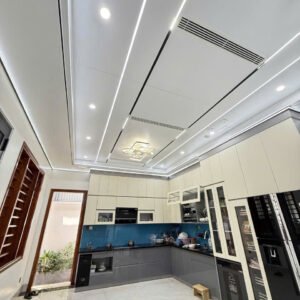 Trần Nhôm Tổ Ong Phẳng Kết Hợp Phào V LED